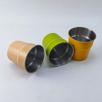 300ml Tasse à café Tasses à thé Tasse à paroi unique en acier inoxydable
