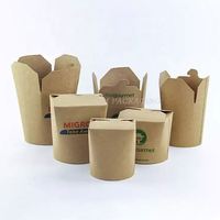Fournisseur chinois de plats instantanés, boîte à emporter en papier kraft de 26 oz, 32 oz, 26 oz pour kebab doner, nouilles frites, avec logo pour doner