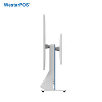 WestarPOS CRS001, Último Diseño, Kiosco POS con Pantalla Grande de 24 Pulgadas, Impresora Integrada, Escáner, NFC, Color Blanco y Azul