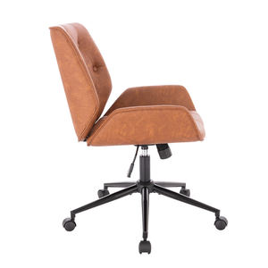 <span class=keywords><strong>Silla</strong></span> de trabajo de diseño nórdico, <span class=keywords><strong>silla</strong></span> de <span class=keywords><strong>escritorio</strong></span> de oficina giratoria ajustable en altura de cuero Pu con <span class=keywords><strong>ruedas</strong></span> - Product Image 2