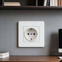 Enchufe de Pared Europeo de 2 Tomas con Interruptor Integrado de 16A, Panel Resistente a las Llamas, Enchufe Doméstico