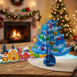 Cartes de vœux de Noël 3D Pop-up Géantes Artisanat Populaire Arbre de Noël Géant de Haute Qualité en Gros Lettres Logo Couleur Personnalisée Offset - Product Image 2