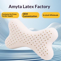 Aimeta Thaïlande Oreiller de soutien cervical en latex naturel pour voiture et sommeil, type coussin orthopédique ZT-36 29x20x9cm
