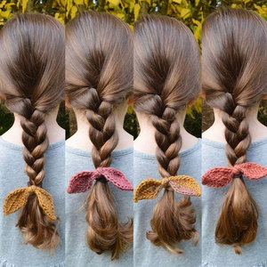 Handmade Crochet Yarn <b>Bow</b> Hair Ties Cute Bowknot Elastic Hair Bands for Kids Girls Hand-Crocheted Safety Yarn Baby Hair <b>Bows</b> Tie - Product Image 5