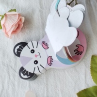 Autocollants en papier avec index adhésif fort dur, autocollants animaux mignons, blocs-notes découpés avec support