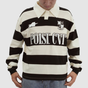 Magliette <span class=keywords><strong>Polo</strong></span> a Righe per <span class=keywords><strong>Uomo</strong></span> in 100% Cotone di Alta Qualità con Logo Ricamato Personalizzato a Maniche Lunghe Stile Rugby - Product Image 2