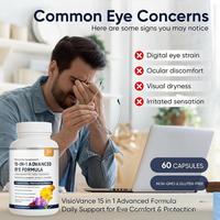 Capsules de Vitamines Énergisantes à Base de Plantes pour la Santé Oculaire, Marque Blanche, pour le Soulagement de la Sécheresse Oculaire et la Vision, 15 en 1
