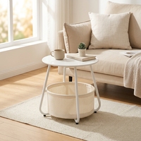 Nappe ronde personnalisée avec poches, style lin blanc, pour café, salle à manger, événement