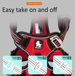 トゥルーラブ 即納 おしゃれなナイロン製丈夫な犬用ハーネス 反射素材入り 通気性のあるパッド入りトレーニングベスト 高級ペット用品 - Product Image 4