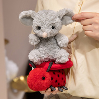Poupée en peluche mignonne de coccinelle rouge souris créative jouets en peluche animaux simulés créatifs pour enfants cadeau créatif