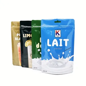 LOW MOQ Hanger Hole Milk Protein Tea Coffee Cocoa Powder Packaging Bag With Custom Logo Printed Stand Up Pouch