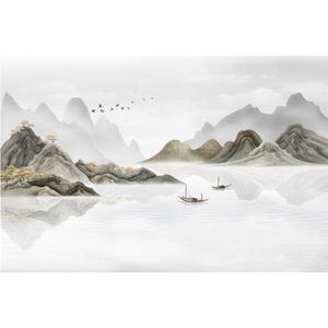 Papier peint de paysage à l'encre de Chine 3D pour salon, fond TV, papier peint pour chambre à coucher, film et télévision, revêtement mural - Product Image 5