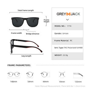 Gafas de Sol Deportivas Greyjack TR90 con Marco Cuadrado Negro Polarizadas UV400 para Hombre - Product Image 5
