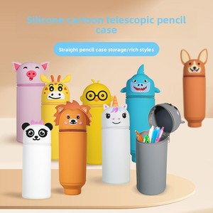 Small Creative Cartoon <b>Silicone</b> Pencil Case Cross-Border Cute Stationery Storage and Pen Holder Washable - Product Image 3