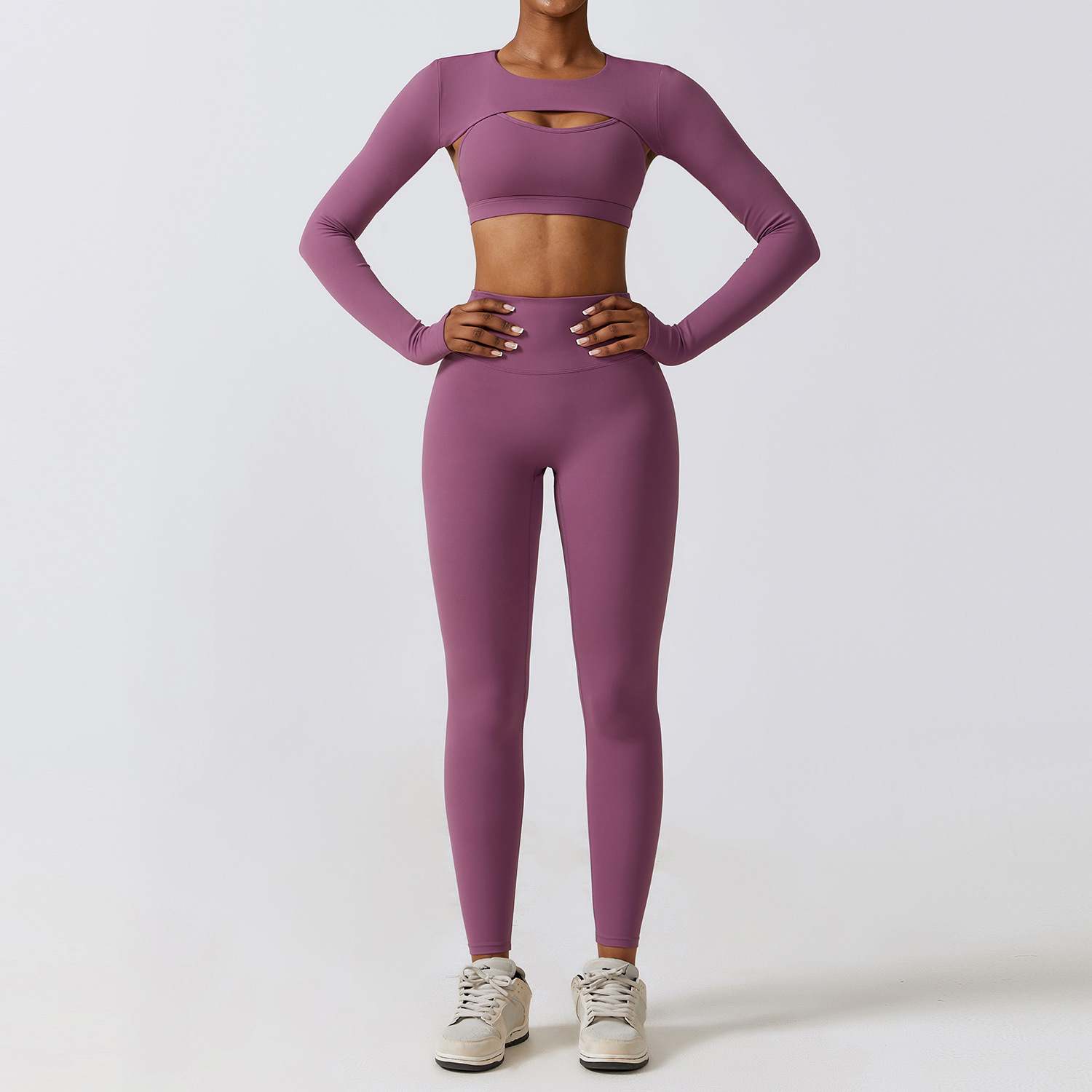 Bra waistline trousers prune purple