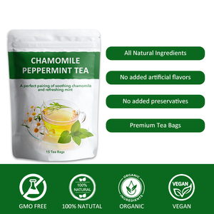 Té de hierbas de menta de manzanilla antioxidante sin cafeína vegana de etiqueta privada - Product Image 5