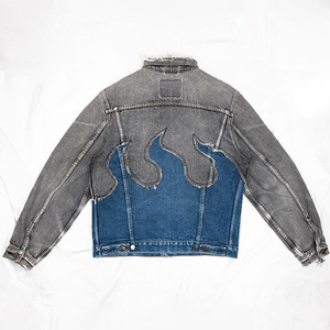 DiZNEW Custom Casual Denim Jacket Factory Wholesale Hombres Daiwa <span class=keywords><strong>Ko</strong></span> Truck Driver Jacket Hombres Jacket Denim 100% Cotton Shell - Product Image 4
