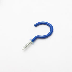 Estaca de plástico azul con forma de signo de interrogación y rosca para fijación en el suelo de campamentos al aire libre, clavos con gancho, en caja. - Product Image 1