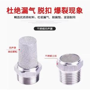 Dispositif de réduction du bruit en acier inoxydable 304 BSL à tête plate avec connecteur de silencieux pneumatique série BSLM - Product Image 2