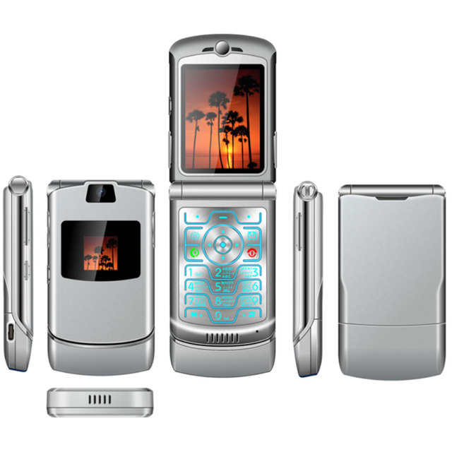 Classic Flip Phone V3 GSM Unlocked 2.4 Inch Dual Screen Mobile Phone with Bluetooth Camera Type-C Multi Color Keypad Phone