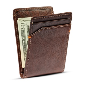 For Boshiho Customized Vintage Genuine Leather <b>RFID</b> <b>Wallet</b> Money Clip Engraved Bank Credit Card Holder Men's Anti-Theft Nylon Li - Product Image 4