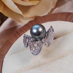 10652 Support de bijoux en argent DIY, anneau en argent S925 avec perles rondes de 3 à 6 mm, accessoires pour anneaux de perles - Product Image 4