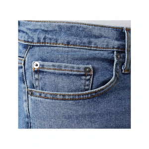 กางเกงยีนส์ผ้ายีนส์ระบายอากาศได้ดีขนาดกลางสำหรับผู้ชาย - Product Image 1