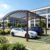 Abri de voiture extérieur autoportant à double baie, robuste et résistant aux intempéries, en aluminium thermolaqué, personnalisable