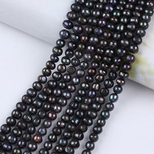 Wholesale 8-9mm Black Threaded Punch <b>Pearls</b> Natural Freshwater <b>Loose</b> Color <b>Pearls</b> for DIY Jewelry Zhuji <b>Pearls</b> - Product Image 3