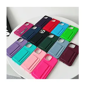 Maxun PC Case de with Colorful Wallet Card for iphone 11 12 pro max 13 xs max 6 7 8 plus 11 Big Lens Hole