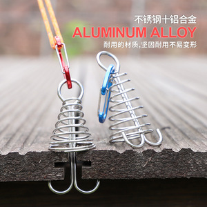 Crochet de fixation à ressort Octopus Guy Line, rouge et bleu, pour le camping en tente et l'extérieur, crochet fixe monocouche avec mécanisme à ressort - Product Image 3