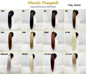 Extensiones de Cola de Caballo Sintética Rubia de 24-26 Pulgadas <span class=keywords><strong>con</strong></span> Sensación Natural y Elástico - Product Image 2