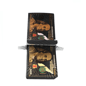 Nuevo dólar estadounidense 24K hoja de oro naipes póquer negro <span class=keywords><strong>999</strong></span> cartas de póquer doradas para la diversión - Product Image 4