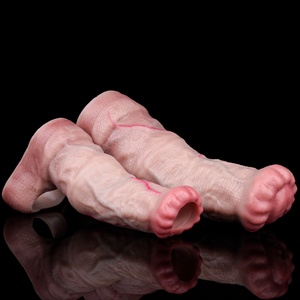 FAAK Silicone Penis Sleeve Ring Fantasy Dog Knot Hollow <b>Dildo</b> Size S M L <b>Dildo</b> Sheath Cock Enlarger Sex Toys for Men Masturbate - Product Image 5