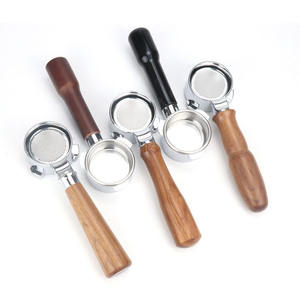 <span class=keywords><strong>Delonghi</strong></span>-Máquina de café espresso desnuda ecológica, portafiltro de café, <span class=keywords><strong>mango</strong></span> de madera, 51mm, 54mm, 58mm, 61mm, acero inoxidable, sin fondo - Product Image 1