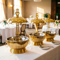 Chauffe-Plat de Mariage pour Hôtel 8L Doré – Ensemble Buffet Élégant pour Traiteur, Fêtes et Banquets de Noël