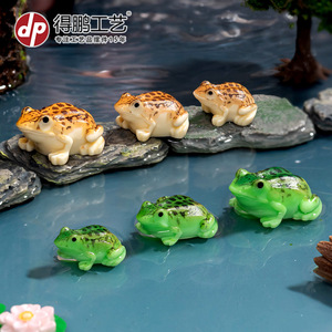 Figurines de grenouilles en résine, décorations d'animaux miniatures, ornements de jardin intérieur/extérieur, autoportants, peints D2012 - Product Image 4