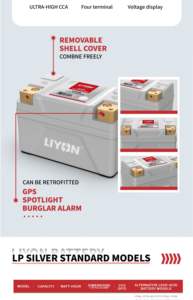 Batterie de moto LP16, système électrique de moto, résistance à haute température, longue durée de vie du cycle - Product Image 2