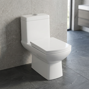 โถสุขภัณฑ์แบบตะวันตก รุ่น Dual Flush ทรงยาว - สุขภัณฑ์เซรามิกสีขาวทันสมัยแบบชิ้นเดียว - Product Image 1