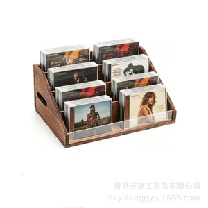 Estante de madera para CD, organizador de almacenamiento de 4 capas para discos de vinilo y CD, soporte multiusos para colección de música - Product Image 4