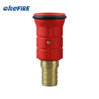 Tuyau d'incendie Okefire en nylon/laiton rouge avec lance à eau et pistolet de pulvérisation pour la protection incendie