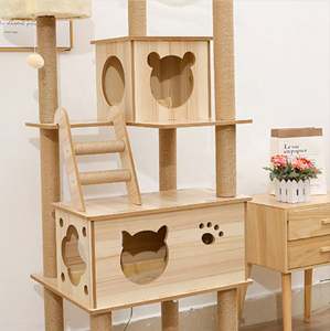 Torre para Gatos Moderna y Lujosa, Árbol para Gatos Grande y Casa, Muebles Premium para Mascotas con Materiales de Cuerda y Tablero, Fácil Empaque en Cartón - Product Image 1