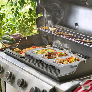 Ensemble de 3 casseroles en acier inoxydable <span class=keywords><strong>pour</strong></span> barbecue et <span class=keywords><strong>mini</strong></span> moules de cuisson avec poignée et <span class=keywords><strong>étagère</strong></span>, ustensiles de cuisine antiadhésifs <span class=keywords><strong>pour</strong></span> le <span class=keywords><strong>four</strong></span> et le lave-vaisselle - Product Image 3