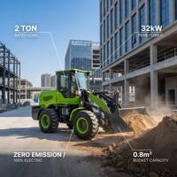 Chargeuse sur pneus électrique 5 tonnes, capacité nominale 2 tonnes, zéro émission, à vendre avec godet de 0,8 m³, chargeuse compacte à batterie, prix compétitif