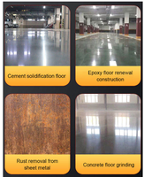 Mesin Penggiling Lantai Beton Bebas Debu, Mesin Penggiling Lantai Epoxy dengan Vacuum untuk Penggilingan Permukaan Semen, Mesin Penggiling Lantai Beton yang Digerakkan Kaki
