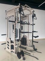 Équipement professionnel de musculation de qualité commerciale : Machine Smith avec système de poulies à double câble et rack de musculation pour salle de sport