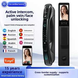 Serrure intelligente en alliage d'aluminium avec reconnaissance faciale 3D et empreinte digitale entièrement automatique, visiophone vidéo, clavier électronique à code, application Tuya Z31 - Product Image 5