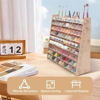 Support de rangement pliable en bois pour peinture, organisateur multifonctionnel de pinceaux de bureau, support d'outils de modélisme DIY