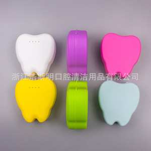 Silicone <b>Denture</b> Case Orthodontic Storage <b>Box</b> Food Grade Yellow Green Color - Product Image 2