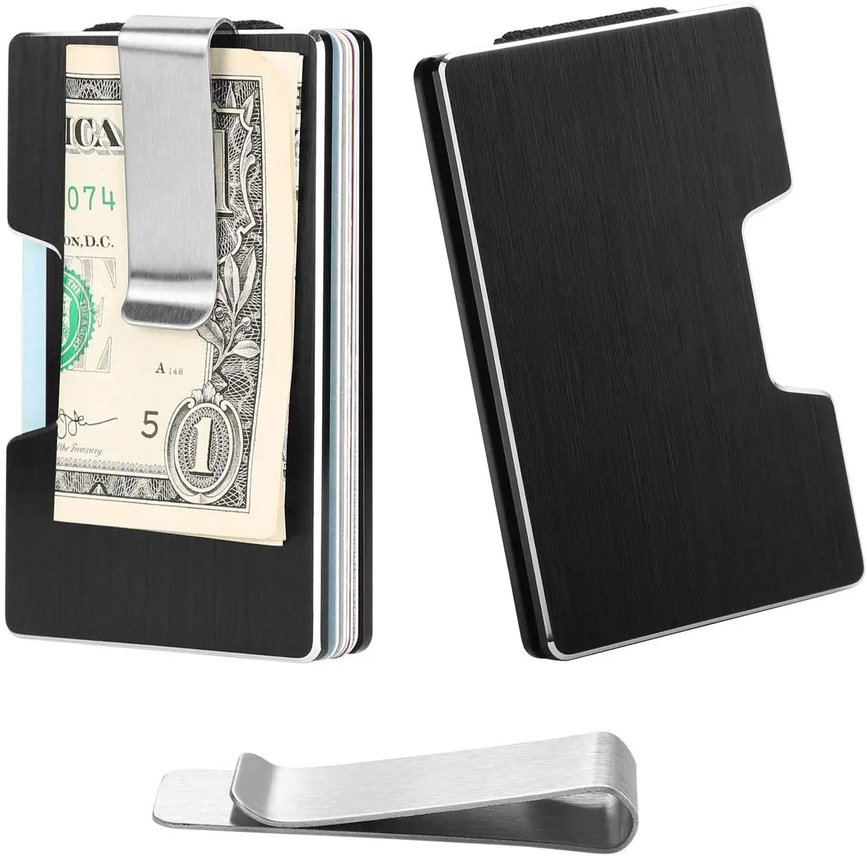 Personalized Extra Thin Minimalist Metal RFID Blocking Wallet Slim Hardware Aluminum Alloy Wallet Large Aluminum Wallet